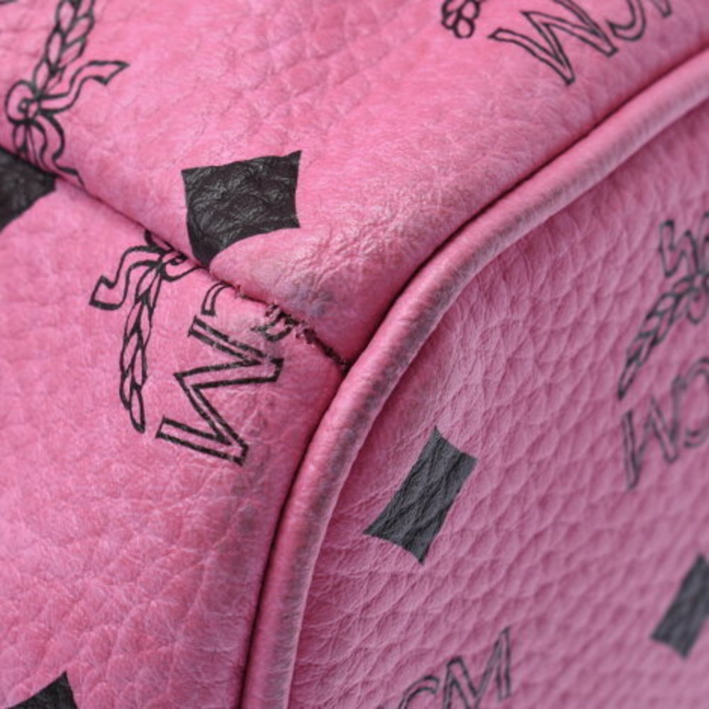 Mcm Backpack Side Studs Pink Rucksack Backpack Da… - image 5